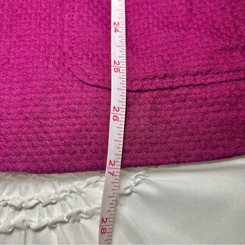 J. Jill Fuchsia Plum Silk & Cotton Blend Button Front Short Sleeve Blazer Sz XL - Picture 12 of 16